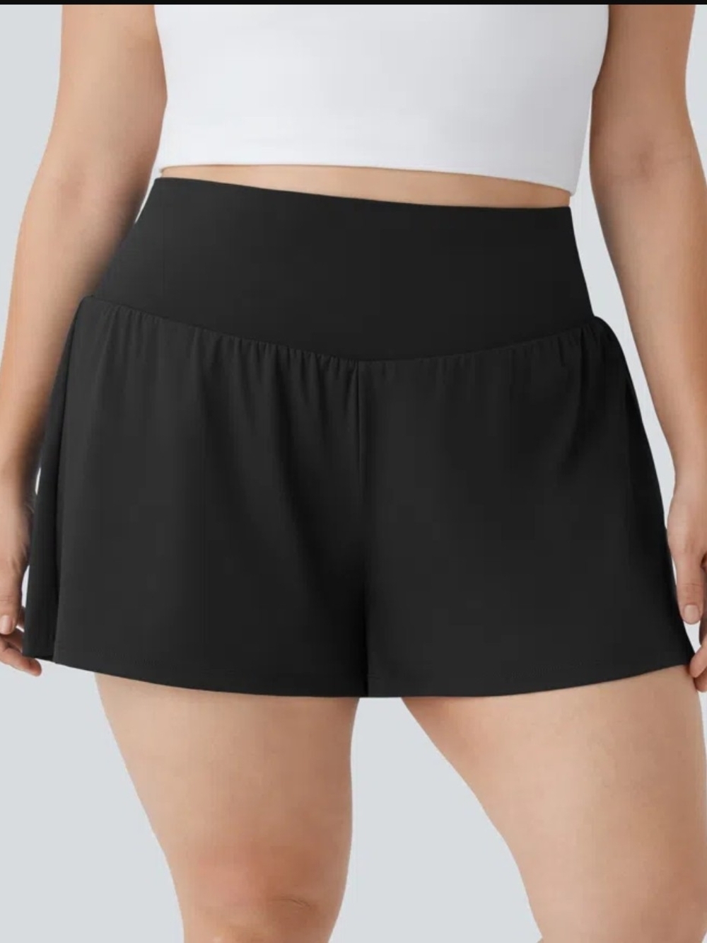 NWT 2X HALARA Black High-Waist Short with Wide Waistband